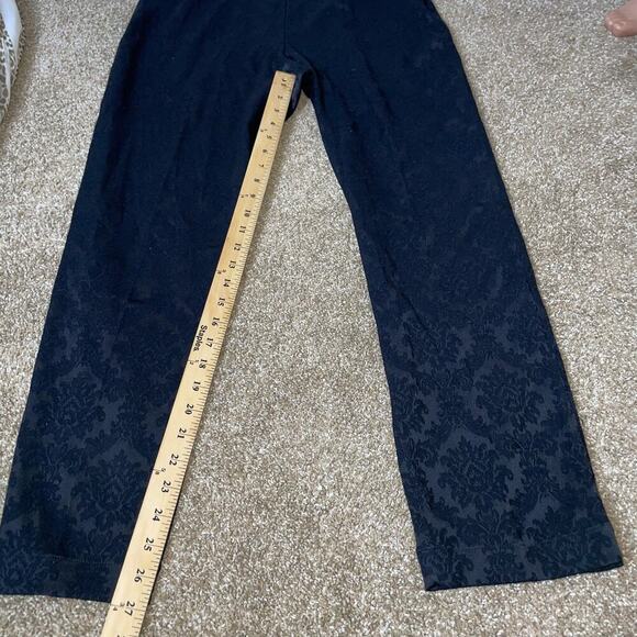 Chico's Design pants pull on textured SZ 2 black paisley print MD straight leg - Picture 6 of 8